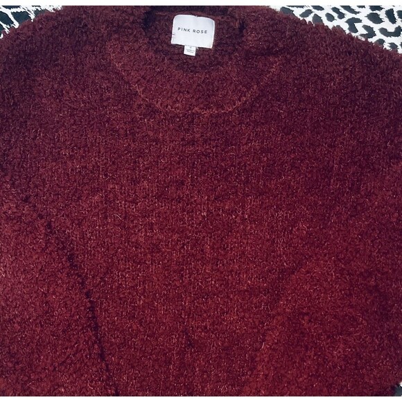 Pink Rose Burgundy Women's Super Soft Sweater Size Small - Picture 5 of 9
